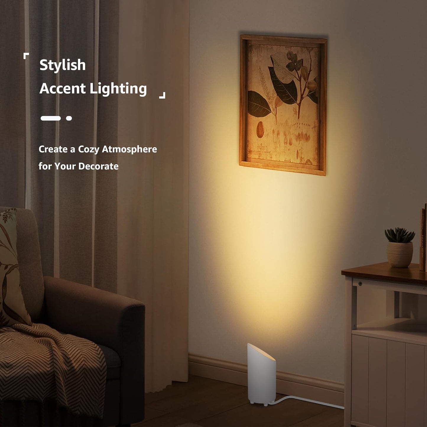 SUNVIE 4 Pack Up Lights Indoor Floor Can Light 5W Uplighting Uplights Indoor with 2700K GU10 Bulbs, Uplight for Home Plant Floor Spotlight with 5.9 FT UL Listed Plug Cord &Foot Switch