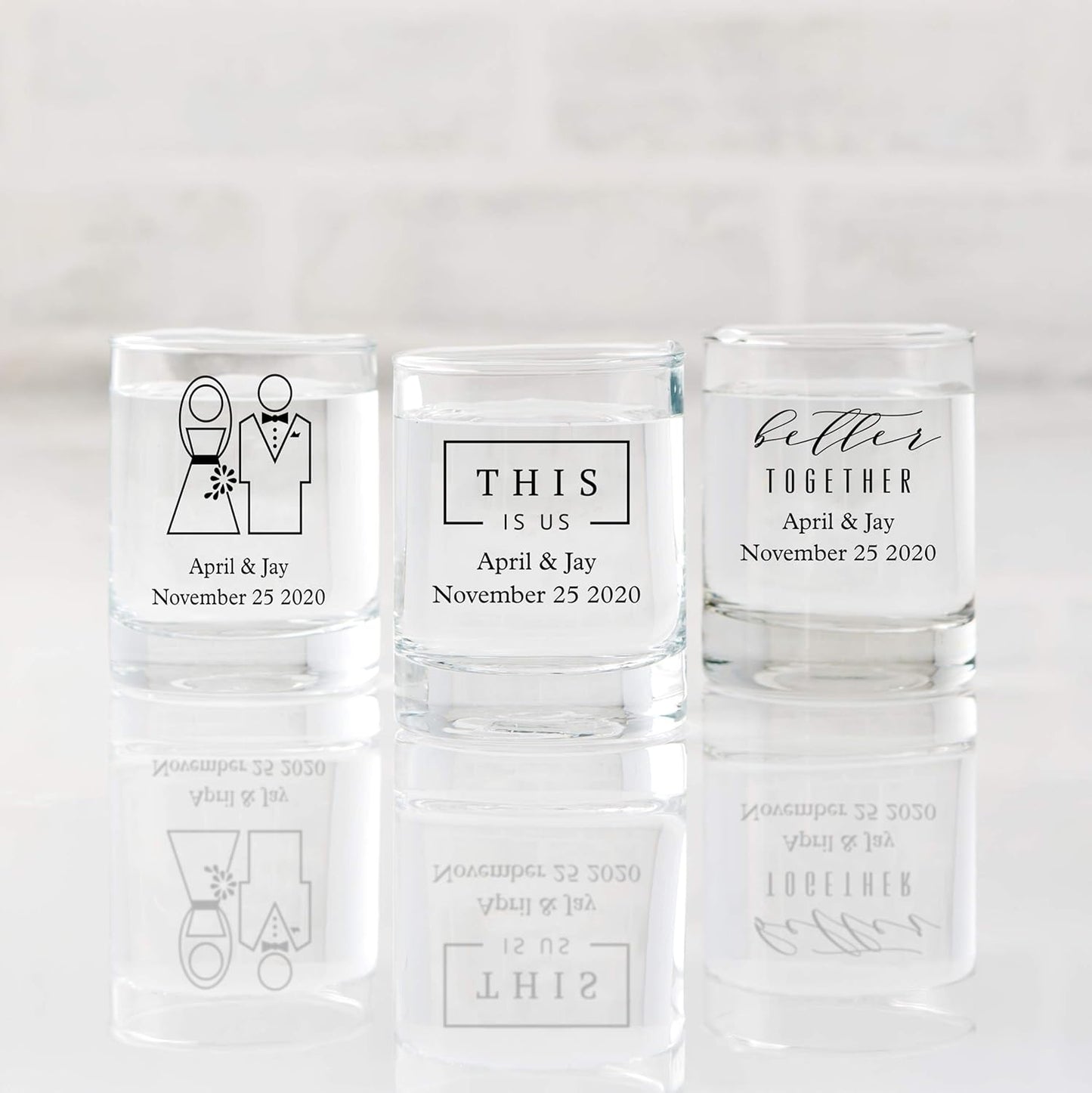 WEDDINGSTAR Personalized 2.75oz Shot Glass Customizable Full Color Print - 132 pack