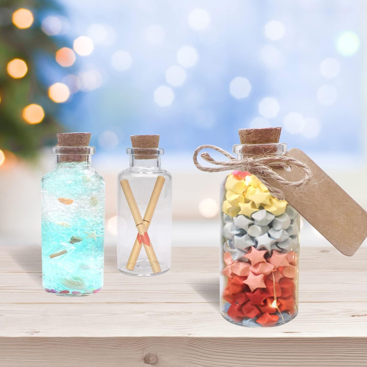 160 Pack 20 ML Glass Bottles with Cork Stoppers Mini Small Glass Bottles, for Wedding Favors, Crafts Home Decorations