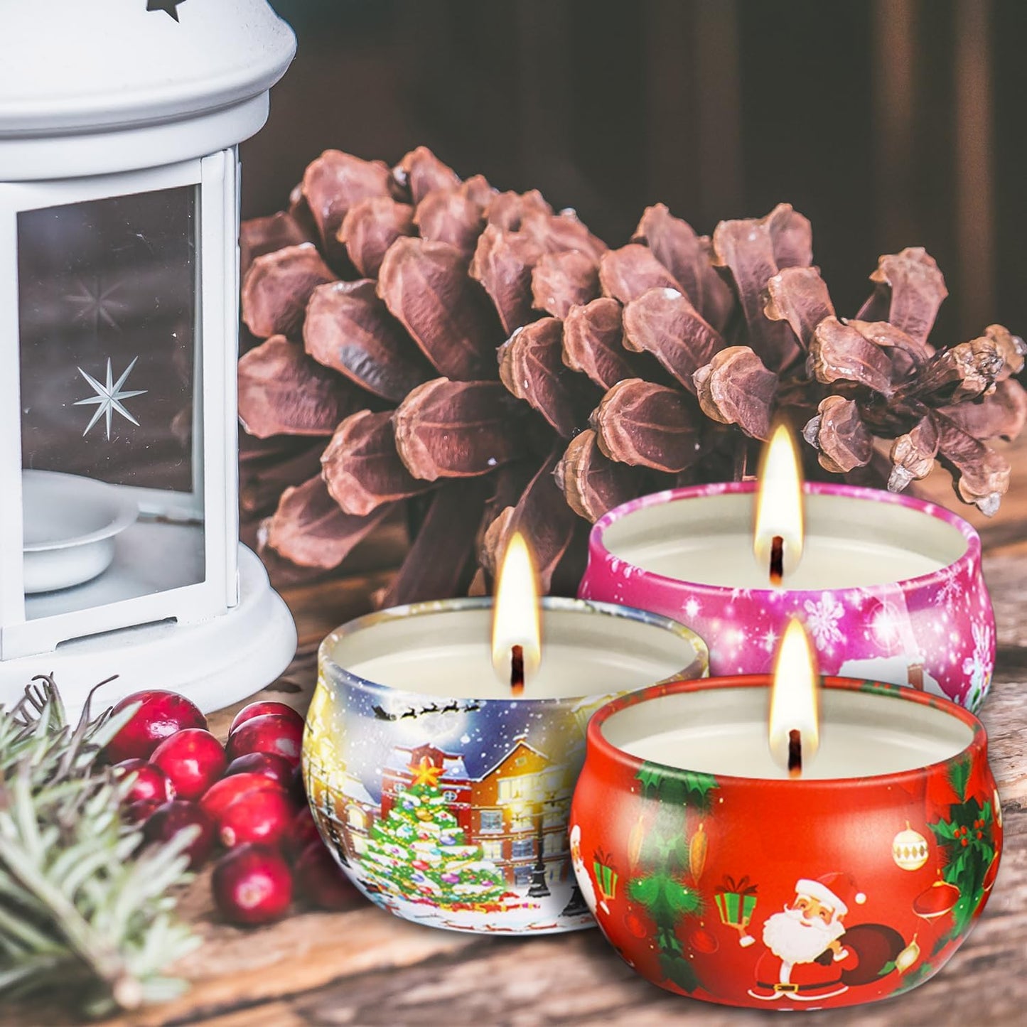 16Pack Christmas Candles Gift Set, Long Lasting Burning Natural Soy Wax 2.5oz Scented Candles with Essential Oils for Home Scented,
