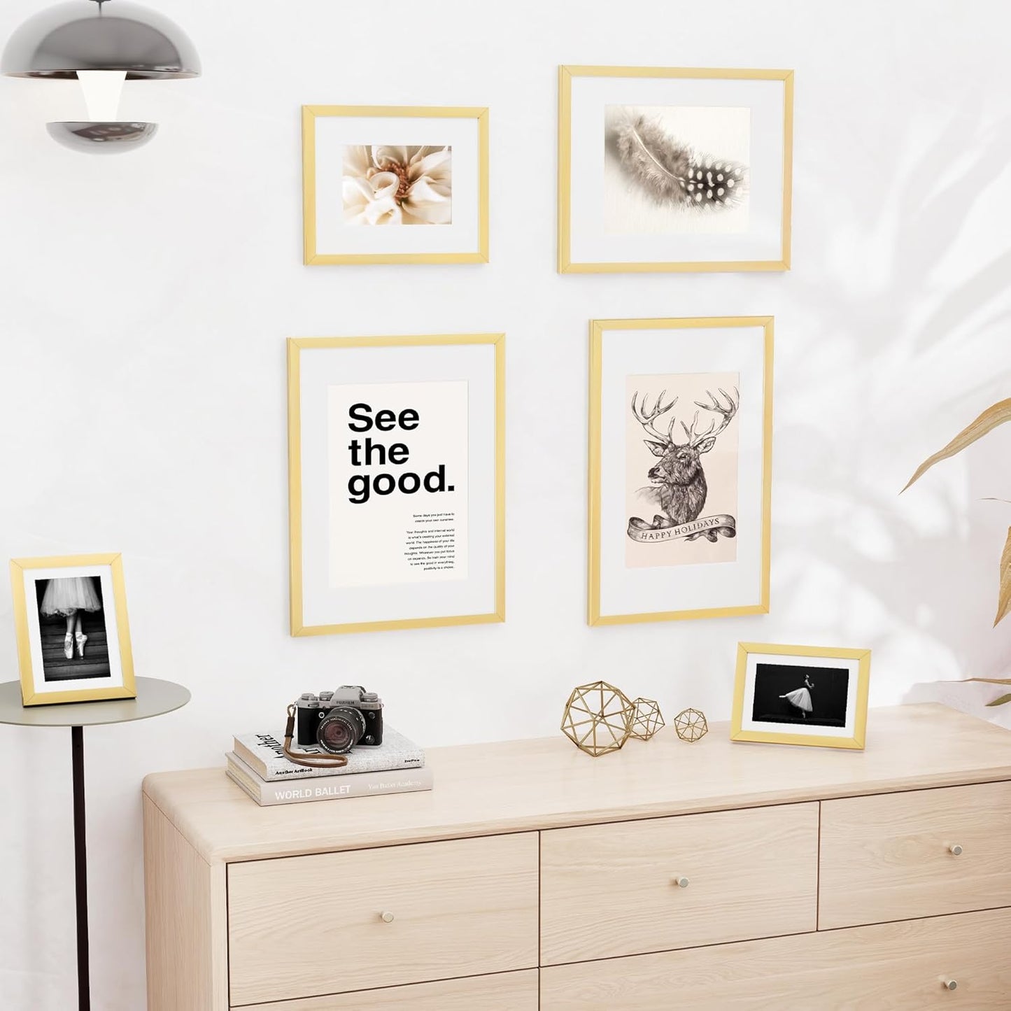 4x6 inch Picture Frame, 4x6 Photo Frames with 3.5x5 Removable Mat - High Definition Plexiglass - Vertical and Horizontal Display - Wall Hanging Frame - Gold, 12 Pack