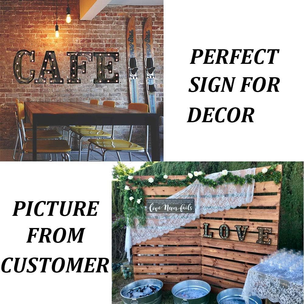 OYCBUZO Golden Black Led Marquee Letter - Industrial, Vintage Style Light Up Alphabet Letter Sign for Cafe Wedding Birthday Party Christmas Lamp Home Bar Initials Decor - S