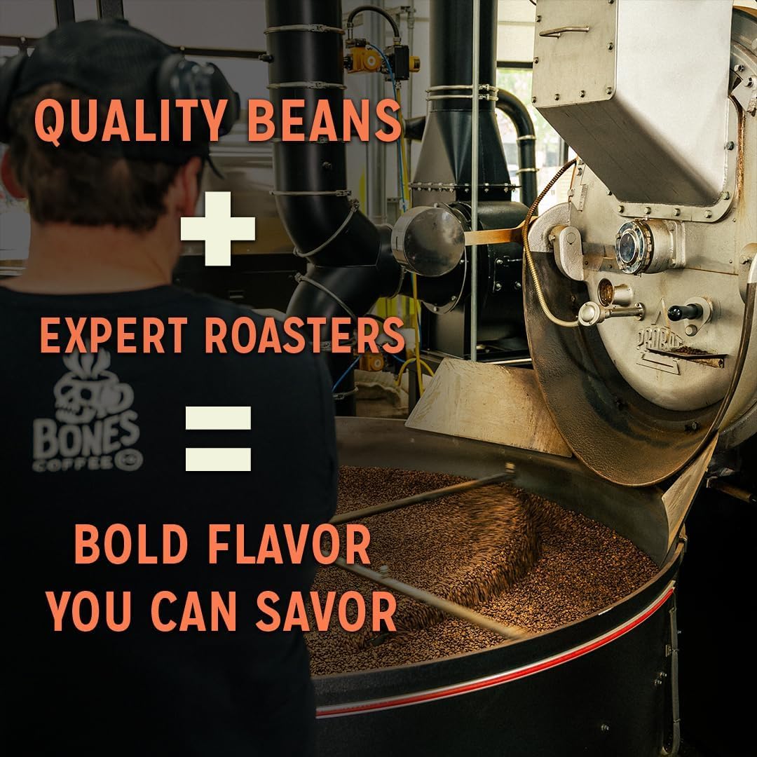Bones Coffee Company Holiday Favorites Bundle, 5 Assorted Flavored Coffee Low Acid Medium Roast Arabica Beans Specialty Coffee Gifts, Auto Drip and French Press Compatible, 4 oz Pack of 5 Whole Bean