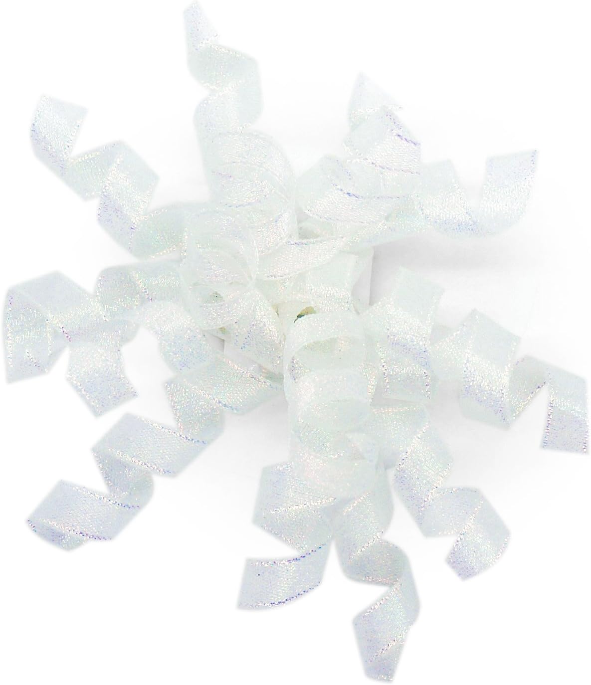 CT CRAFT LLC Iridescent Pearl Metallic Burst Curly Ribbon Bow 4" Wide x 6 Counts Gift Wrapping Pre-Tied Self-Adhesive Tab for Birthday Present Box Wine Bottle Baby Shower Party Christmas Hanukah