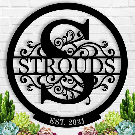 Personalized Metal Signs |Custom Monogram Name Sign | Wedding Gifts for Couples 2025 | Outdoor Wall Art for Family Name | Anniversary Wedding Gifts for Women, Wife, Parents, couple