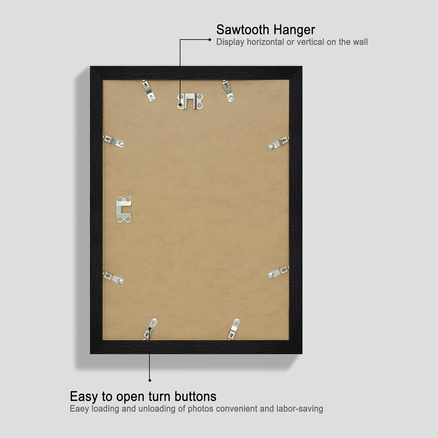 10x14 Picture Frame Set of 4 with Tempered Glass, Display 8x12 Picture with Mat or 10 x 14 Without Mat, Mixed Color Wood Photo Frames for Wall Mounting