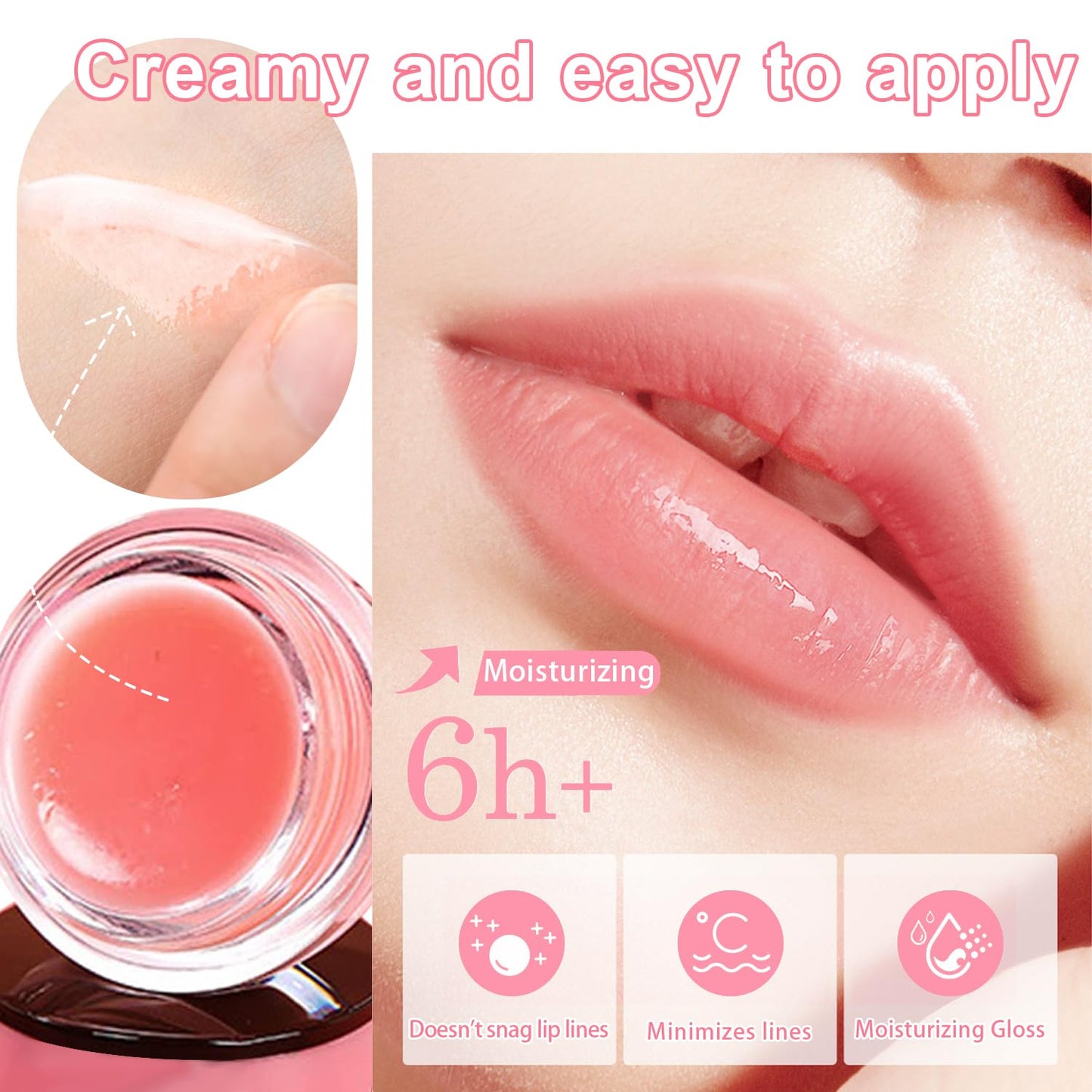 3 PCS Bee Lip Balm Lip Mask Honey Pot, Watermelon & Cherry & Coconut Lip Mask Propolis Moisturizing Lip, Hydrating Prevention Dry and Cracked Lip Scrubs Exfoliator (Watermelon & Cherry & Coconut)