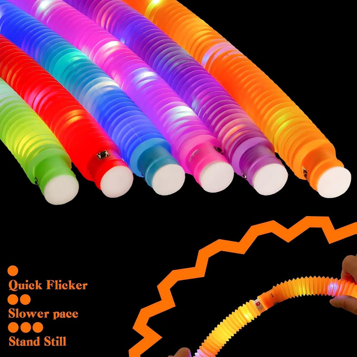 Orange 24 Pack Light Up Party Favors Supplies,Bulk Glow Sticks Bracelet,Necklace Accessories for Kids,Birthday Return Gifts Treats,Easter Basket Goodie Bag Stuffer Fillers for Boys Girls