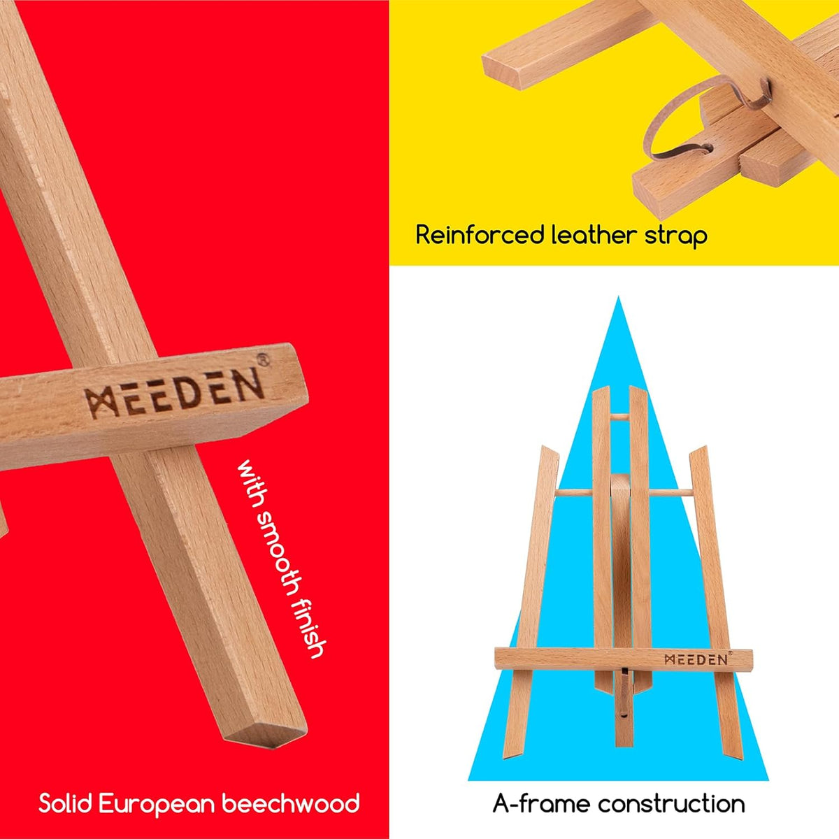 MEEDEN 12 Inch Small Tabletop Easel: 12 Pack Beech Wood Easel for Painting - Display Table Top Easel Canvas Stand for Painting Sign