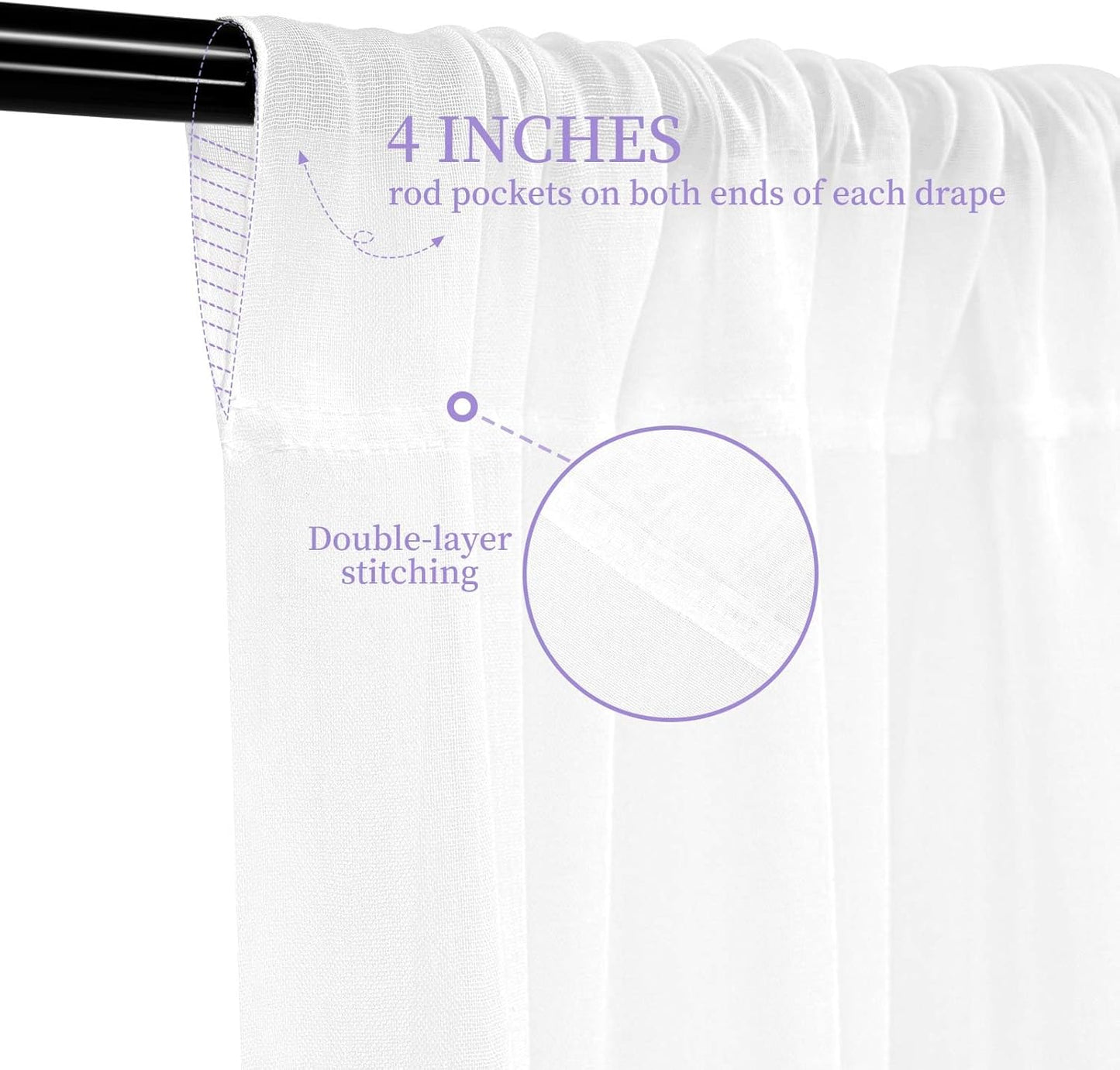 6 Panels White Ceiling Drapes for Wedding, 5ftx30ft Ceiling Drapes Cheesecloth Sheer Fabric Curtain Wedding Arch Draping Fabric Romantic Ceiling Decorations for Wedding Party Ceremony Stage