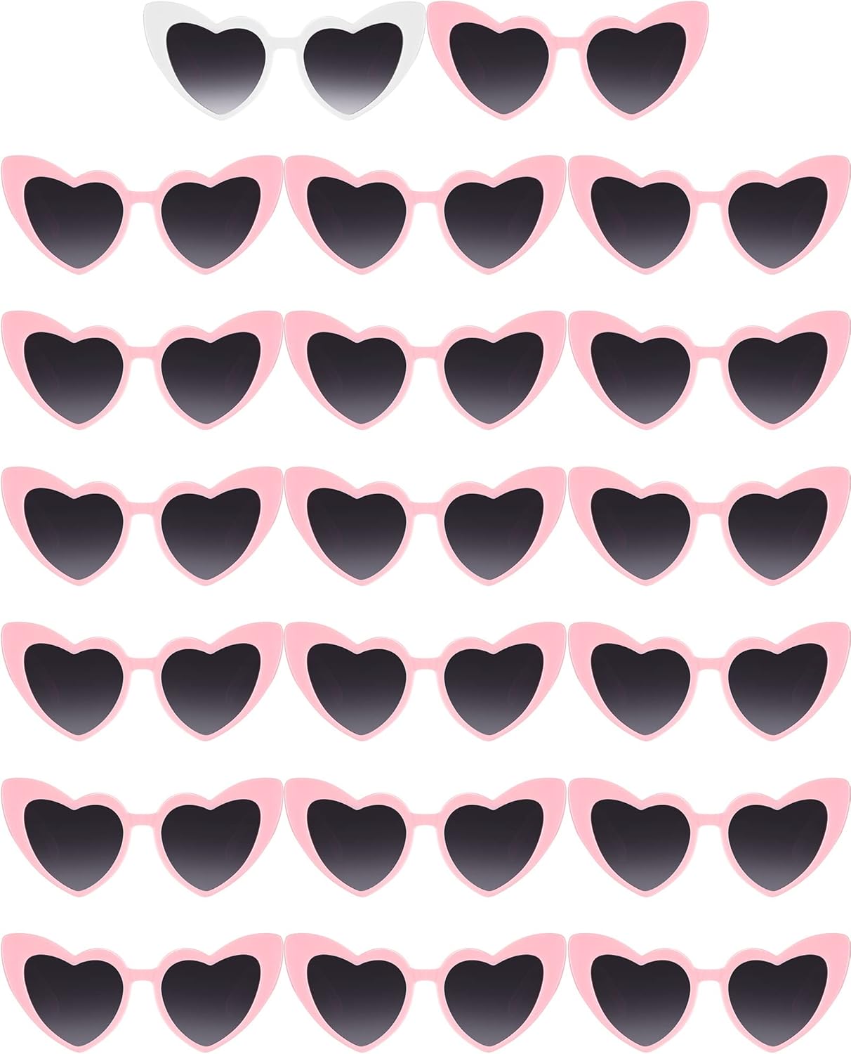 Flutesan 20 Pairs Retro Heart Sunglasses Vintage Cat Eye Heart Glasses Women Bachelorette Bride Sunglasses Bulk