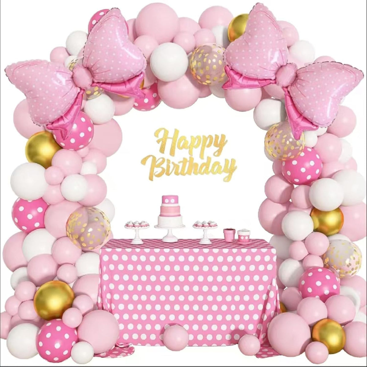 36 Inches Bow Foil Balloon Huge Bowtie Pink Balloon for Baby Shower, Wedding, Kids Theme Party Decoration (Pink gold)