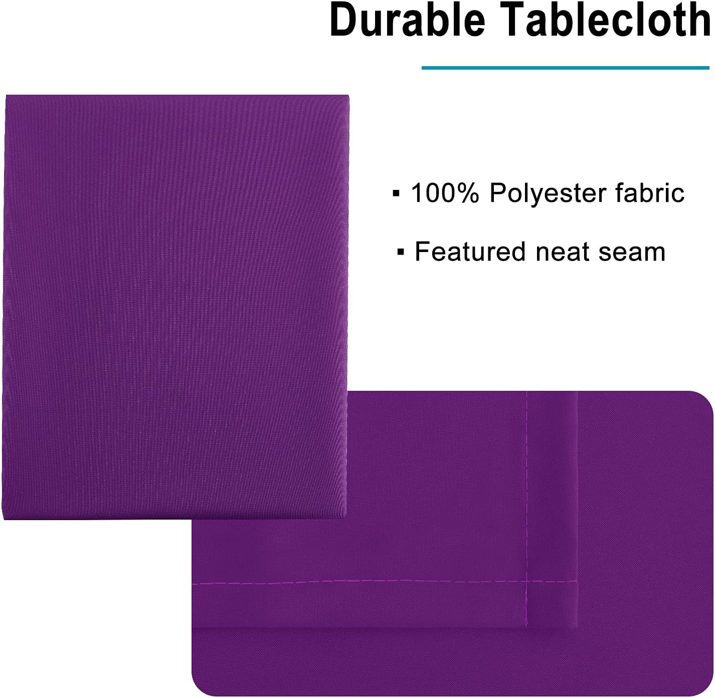 Hiasan Waterproof Tablecloth Rectangle - Washable Fabric Table Cloth for Dining Room Kitchen Birthday Party and Outdoor Use, Royal Purple, 30 x 60 Inch