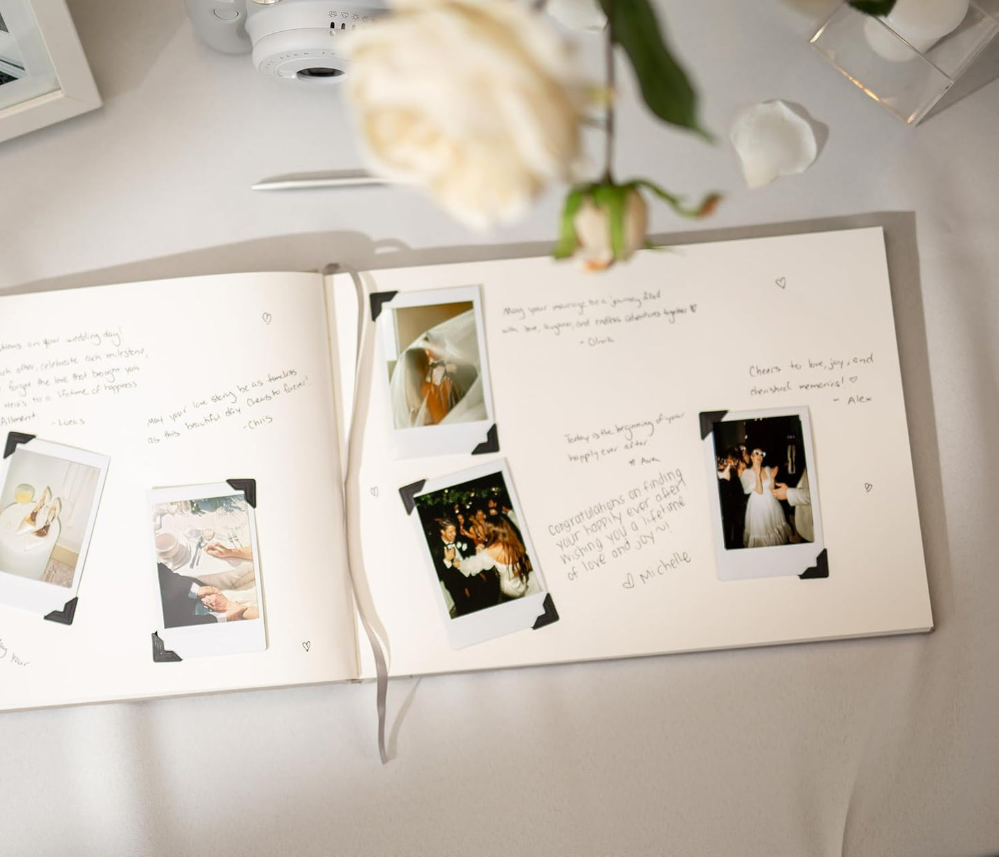 MUUJEE Personalized Guestbook in Teal - Premium Custom Modern Guest Book for Wedding Reception, Birthday Party or Events w/Bookmark Blank Pages for Signing 11.5 x 8.5 inches