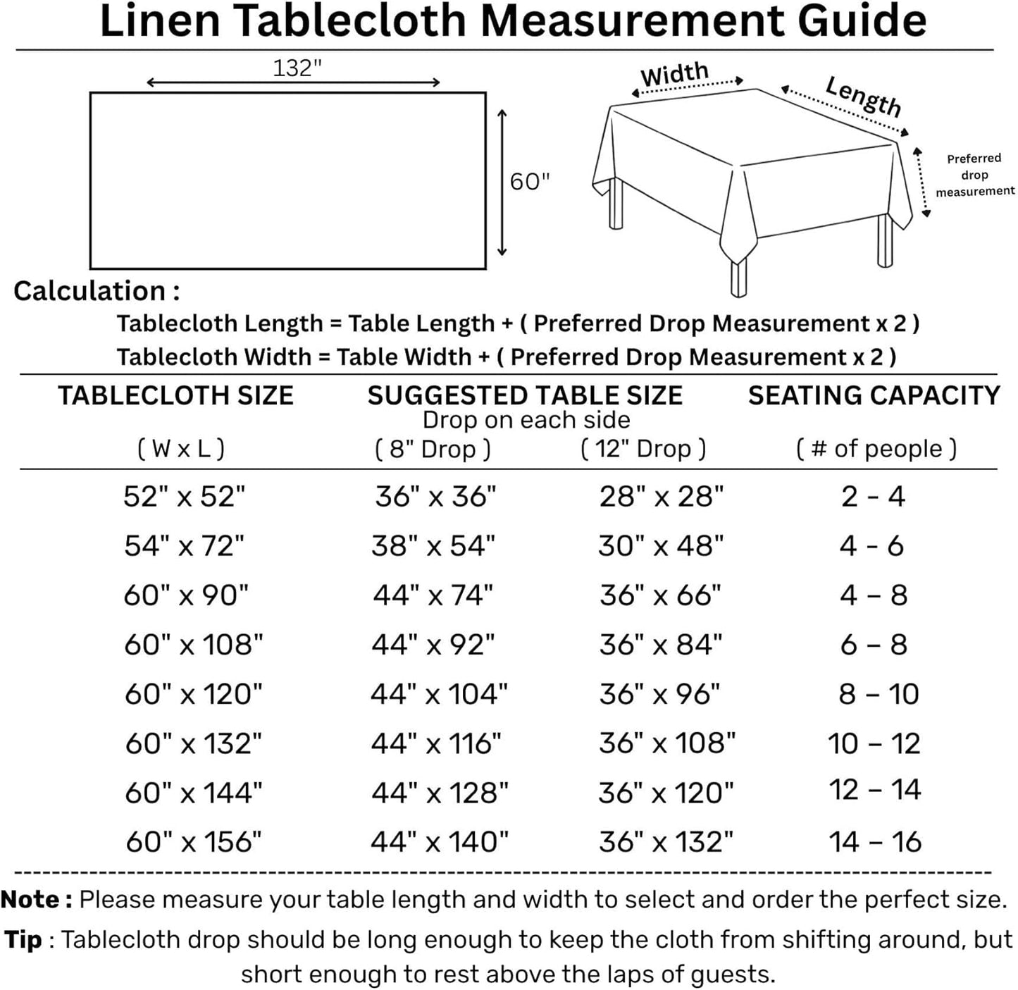 Solino Home Linen Black Tablecloth 60 x 132 Inch - 100% Pure Linen Rectangular Tablecloth - Machine Washable Table Cloth for Fall, Autumn, Halloween, Thanksgiving, Christmas - Fete