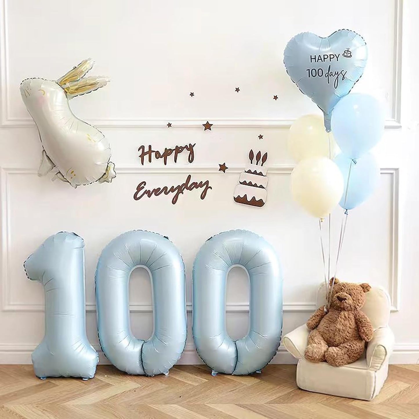 40 Inch Light Blue Number 0 Balloon Foil Balloons 0 for Kids Birthday Party Large Self Inflating Light Blue Foil Number Balloons (Blue No 0)