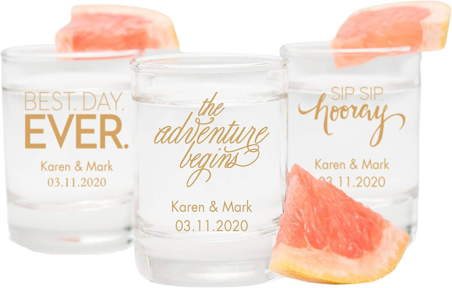WEDDINGSTAR Personalized 2.75oz Shot Glass Customizable Full Color Print - 144 pack