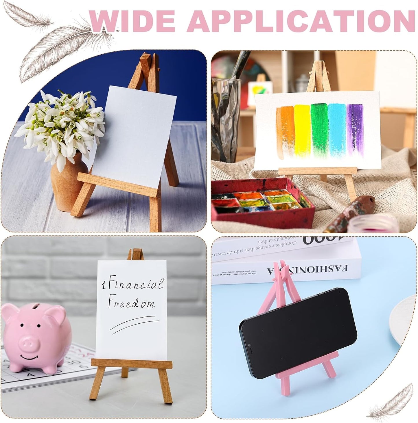 MECCANIXITY Mini Plastic Display Easels, 6.3"x3.4"A-Frame Plastic Painting Tabletop Easels Holder Stand for Photos Cards Artists Beginners Displaying Small Canvases Art(Pack of 12, Blue)