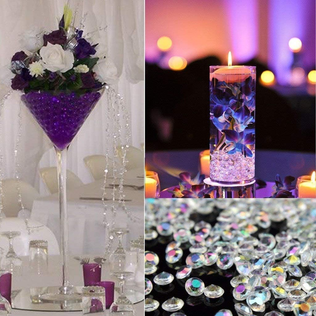 1000pcs/ Pack Wedding Table Acrylic Diamond Scatter Crystals Confetti Acrylic Gems Vase Fillers Rhinestones for Wedding, Bridal Shower, Vase Beads Decorations (12mm, Burgundy)