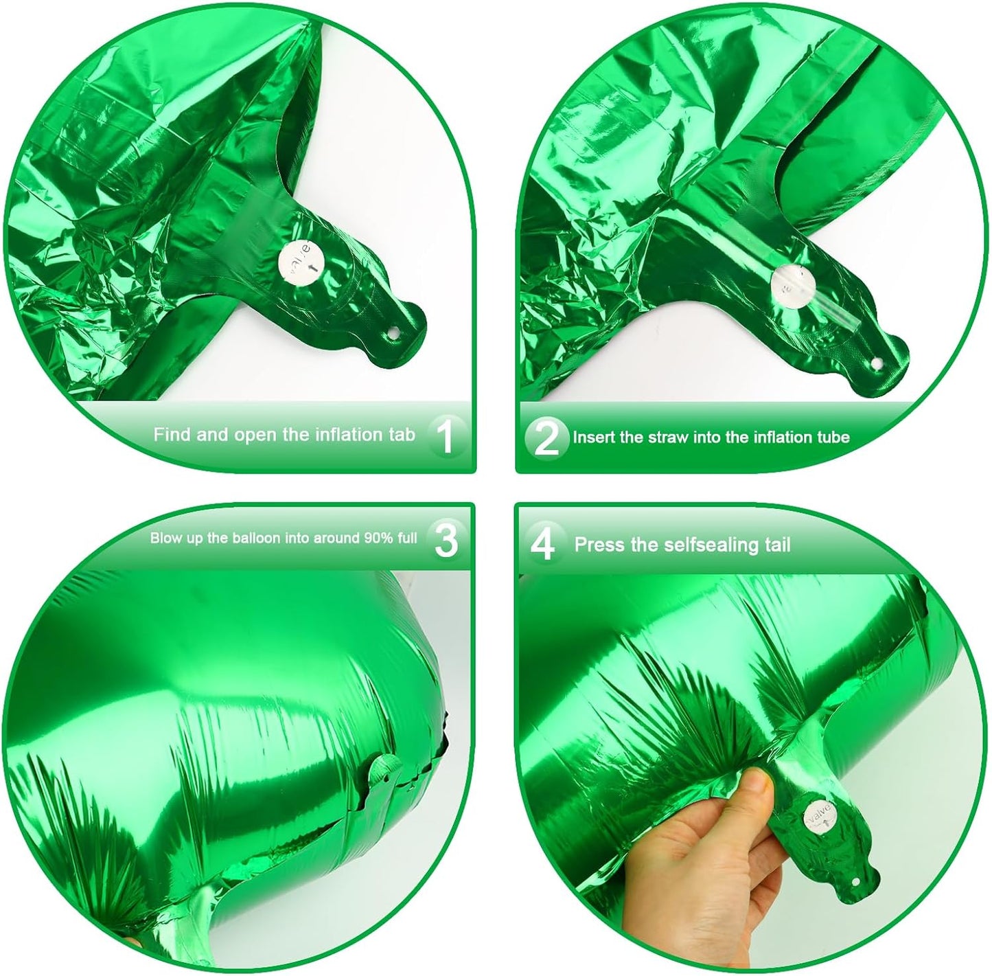 40 Inch Green 3 Large Number Balloon, 3 13 23 30 33 36 38 Green Birthday Party Decorations, Number Three Foil Balloons for Anniversary Party Graduations Celebration Supplies