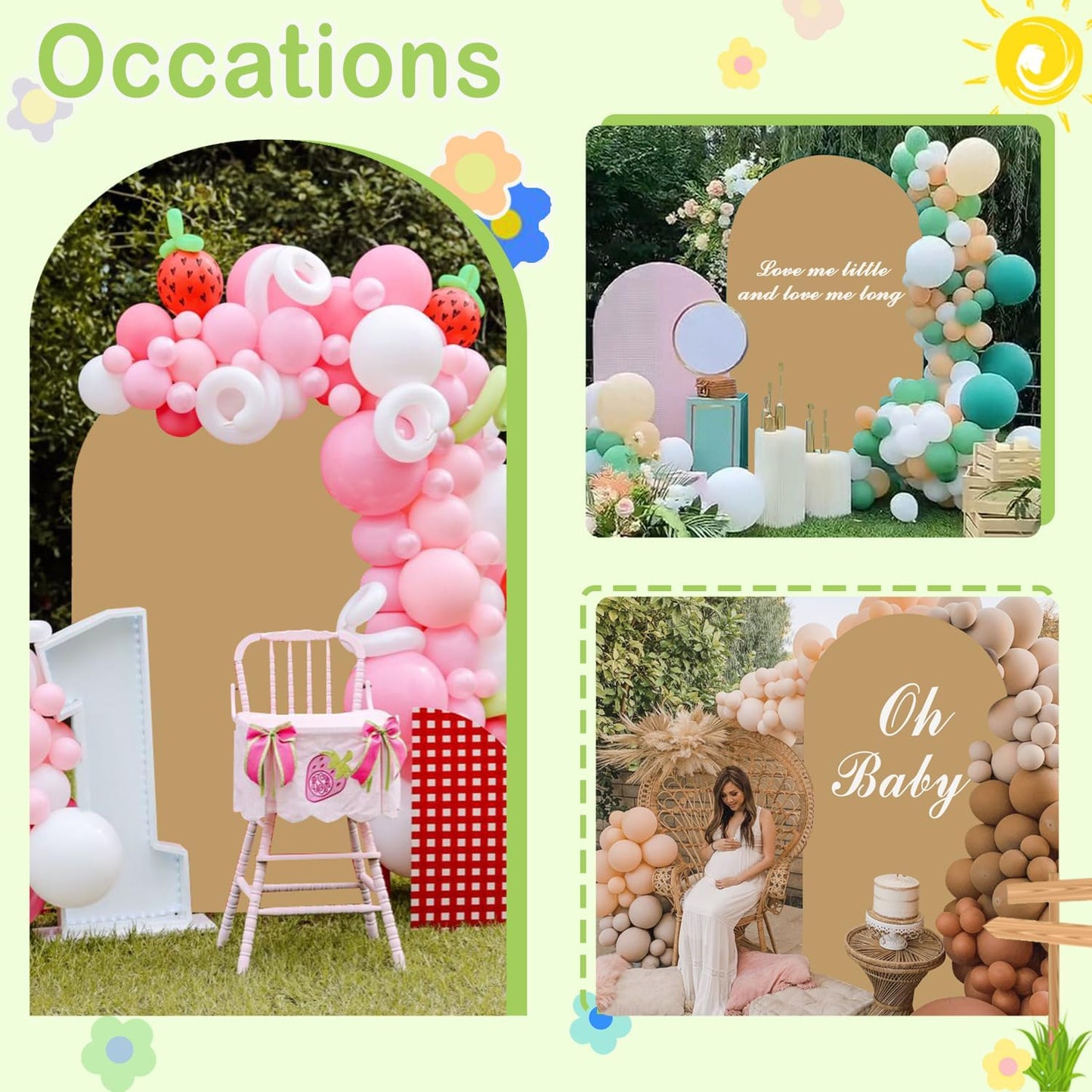 Khaki Wedding Arch Cover 6FT Spandex Arches Cover Brown Round Top Chiara Backdrop Cover Tan Arch Frame Fabric Double Sided Arched Covers for Baby Shower Birthday Party Decoration