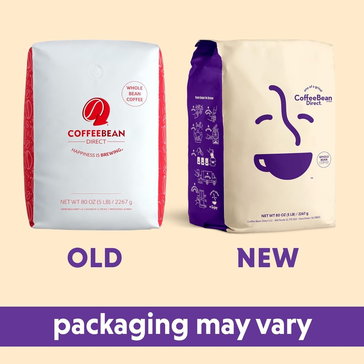 Coffee Bean Direct Sumatra Mandheling, Whole Bean Coffee, Light Roast, 5 Pound Bag (Pack of 1)