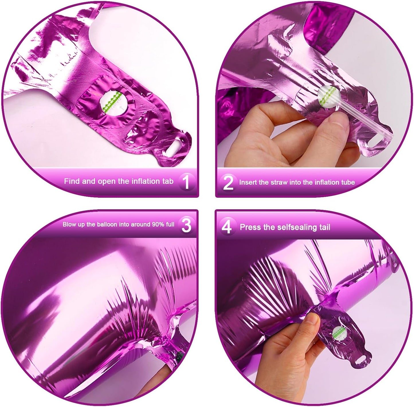 Rosy Purple Number 1 Balloon 40 inch, Number 1 Birthday Balloons for Boy Girl, Rosy Purple Foil One Balloon for 1st 10 11 12 16 18 Birthday Party, Anniversary Celebration Numbers Decorations
