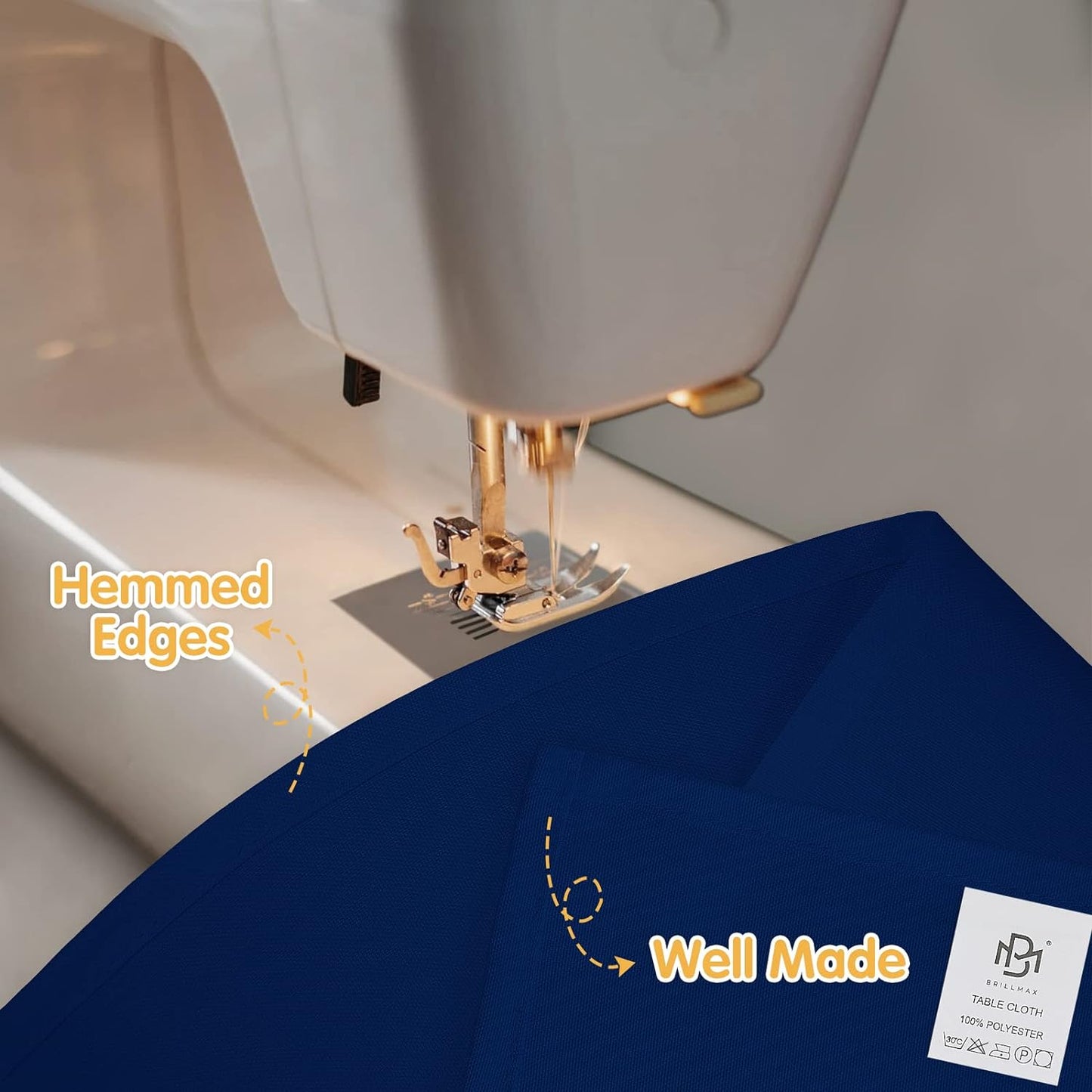 BRILLMAX 6 Pack Navy Blue Tablecloths for 6 Foot Rectangle Tables 90 x 132 Inch - 6ft Rectangular Bulk Linen Polyester Fabric Washable Cloth Cover for Wedding Reception Banquet Birthday Party