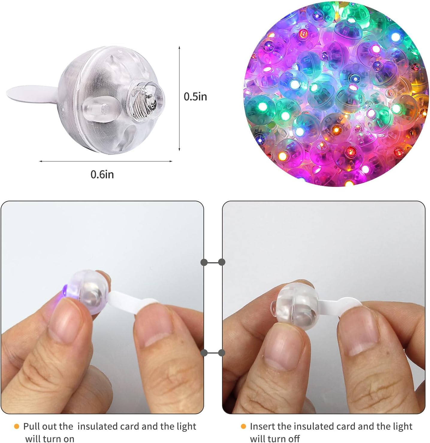 Aogist 50Pcs Balloon Lights with Hook,Long Standby Time,Waterproof Mini Light for Birthday Party Wedding Christmas Halloween Easter Decorative (Flash, Multicolor)