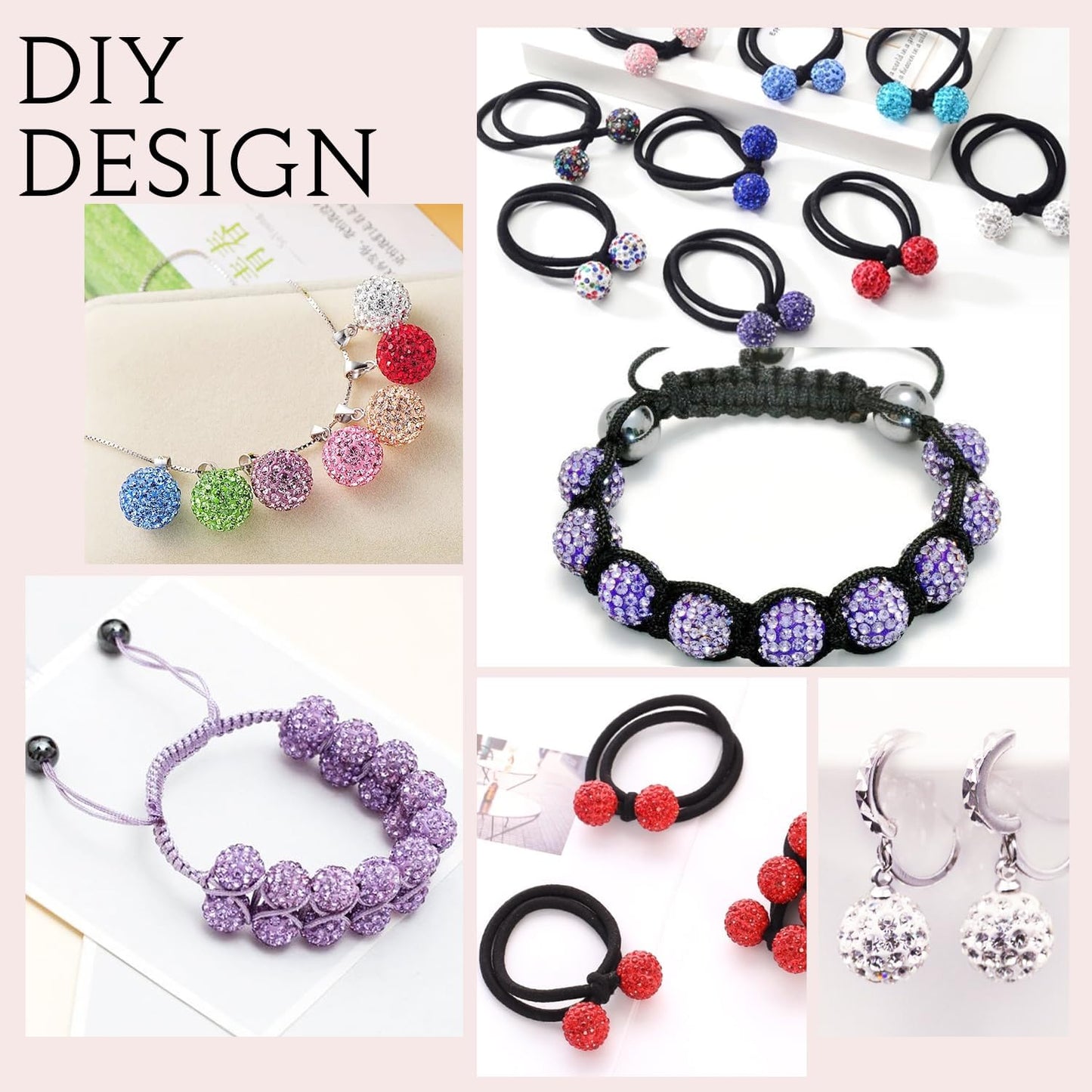 150 pcs 10mm Rhinestone Beads for Jewelry Making, Dark Red Shiny Round Shamballa Disco Beads Bulk, Sparkle Crystal Clay Christmas for Bracelet Baseball Necklace Earring Crafting and DIY