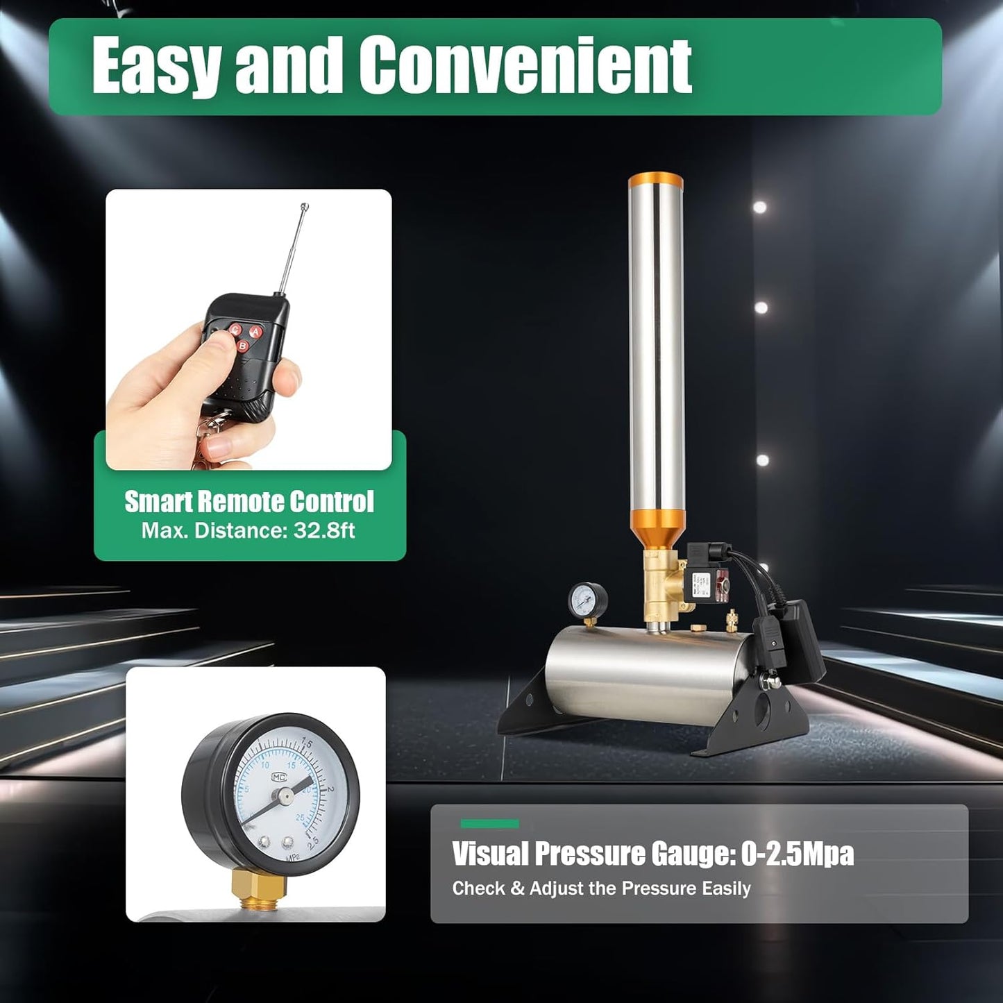 2PCS Confetti Machine, 150W AC110V Professional Confetti Launcher Cannon Machine Party Wireless Control Confetti Salute Machine with Adjustable Angle and Remote for Weddings Parties Concerts Stage
