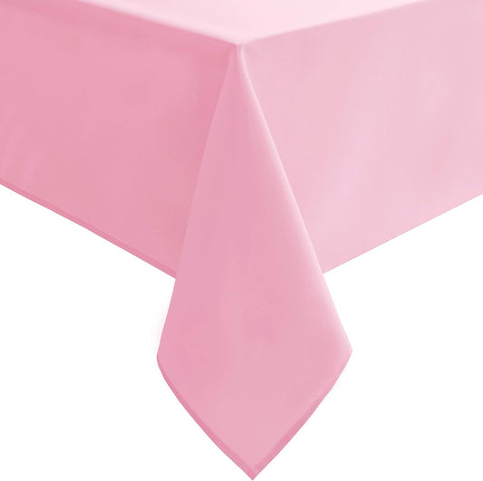 Hiasan Pink Tablecloth Square - Washable Waterproof Fabric Table Cloth for Card Tables, Party and Dining, 54 x 54 Inch