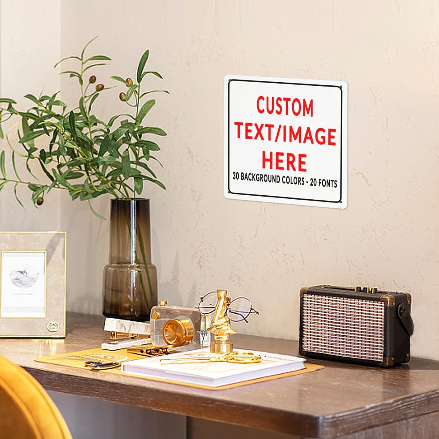 Custom Sign Personalized Custom Metal Sign, Customize For Office, Business, Workplace, Office, Home, Delivery Signs 8x8