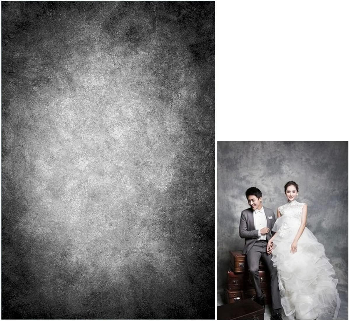 10x10ft Abstract Black Gray Portrait Photography Backdrops Photo Studio Prop Background for Children Adult