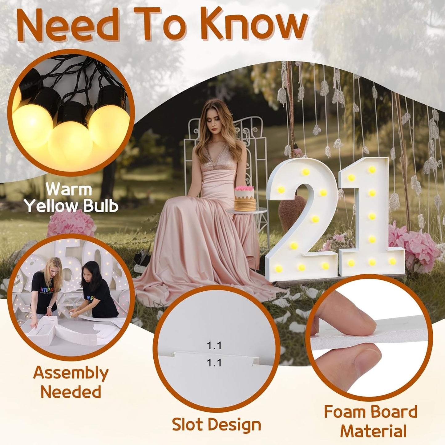 imprsv Marquee Light Up Numbers, Mosaic 3FT Marquee Numbers for 40th Birthday Decorations Anniversary Party Decor, Large 4 for Party Decorations (Need to Assemble)