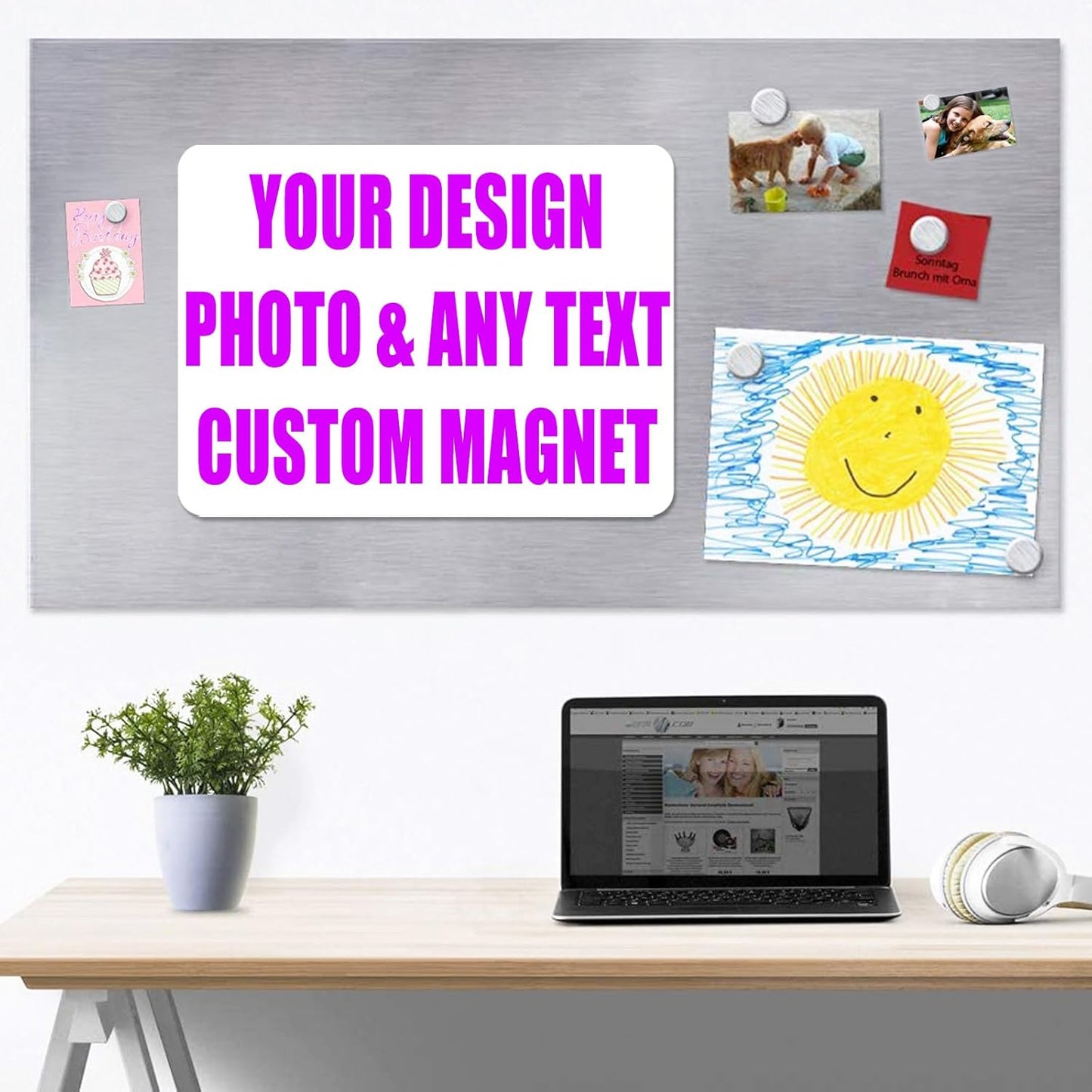 KETABAO – 4" Custom Heart Photo Magnets - Upload Your Photo for Personalized Magnets - Choose Your Shape - Add Your Text Fridge, Locker, and Car & More
