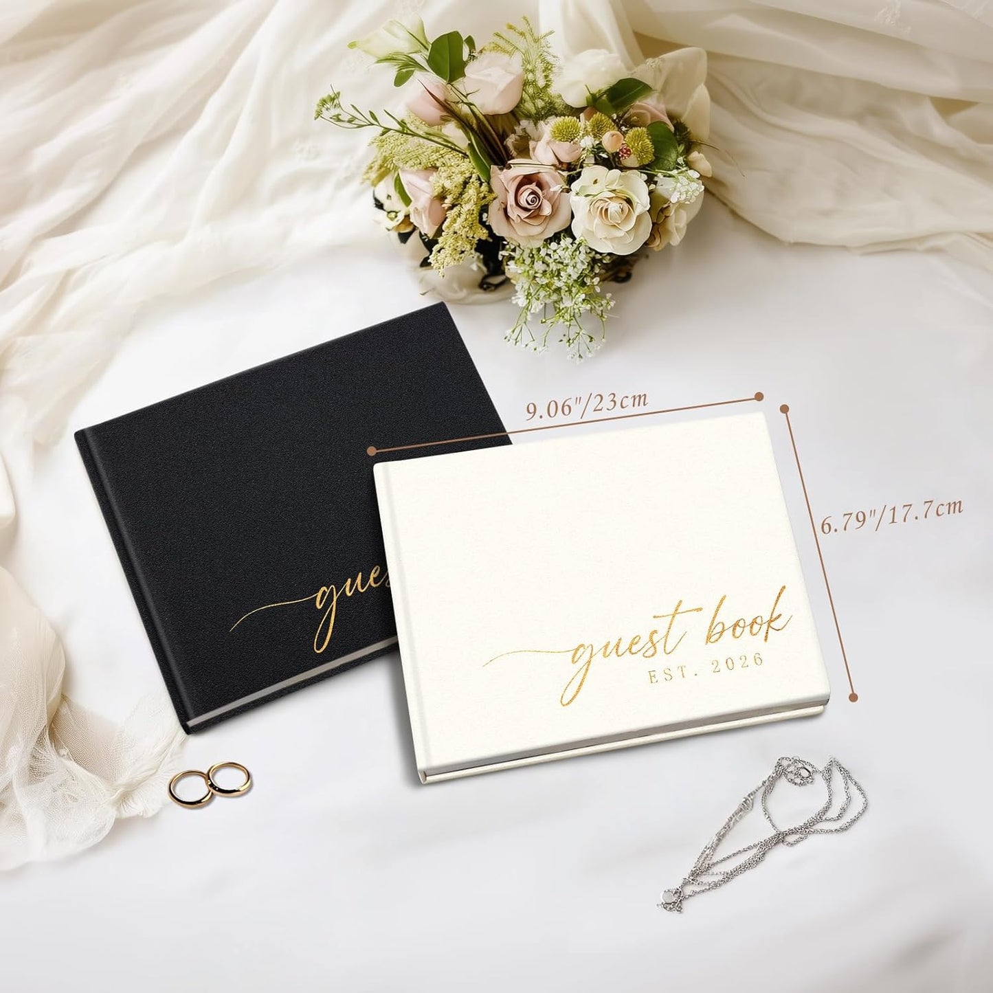 Graduation Guest Book Personalized 2025 - Leather Photo Guestbook for Reception Parties, Retirement, Birthdays, Special Events - 112 Pages Blank and Lined Thick Paper Guest Book