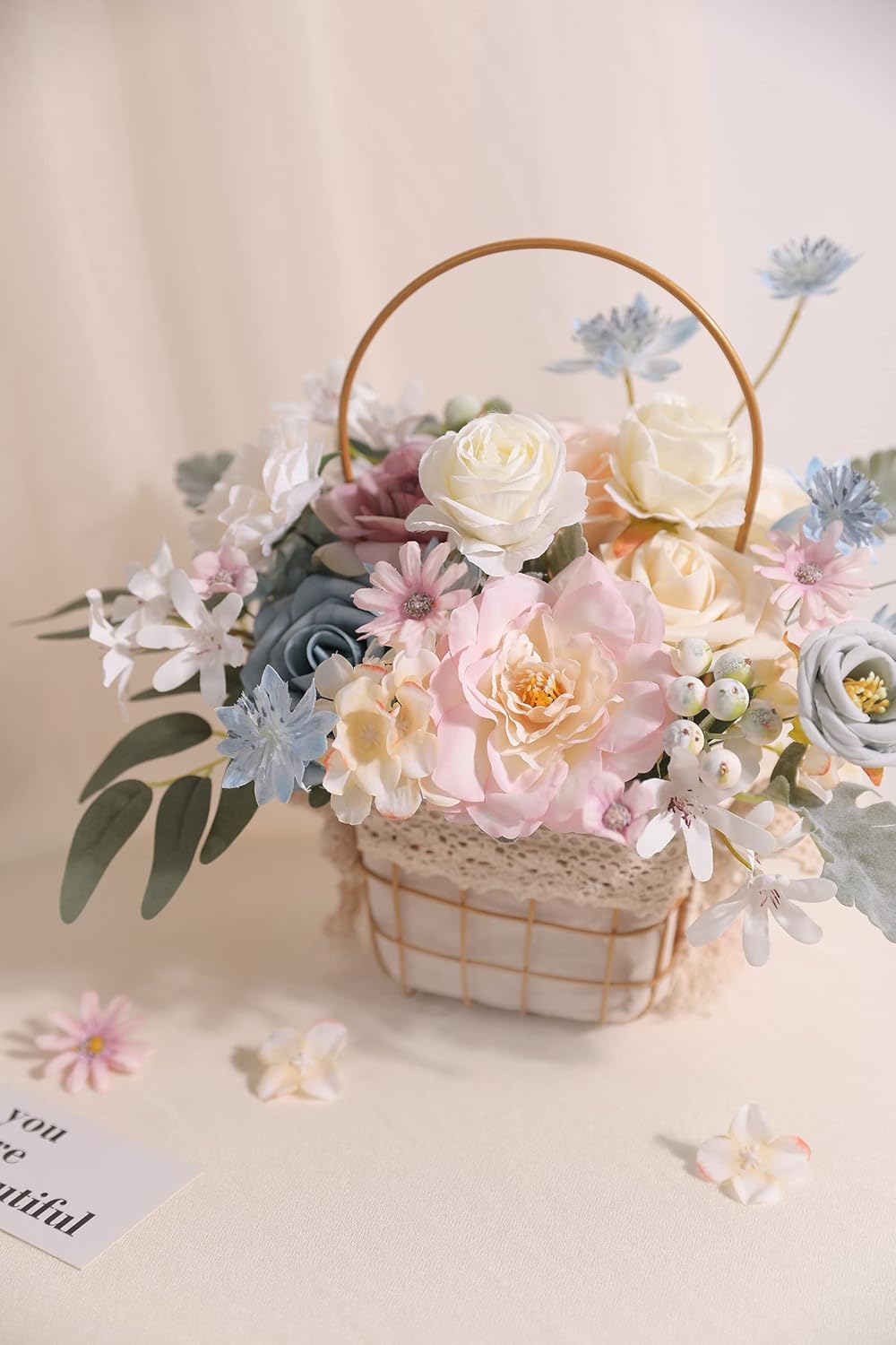 Serra Flora Artificial Flowers Combo Box Set Faux Flowers Bulk Flower Leaf with Stems Arrangements for DIY Wedding Bouquets Party Table Centerpieces Home Decorations Indoor Outdoor