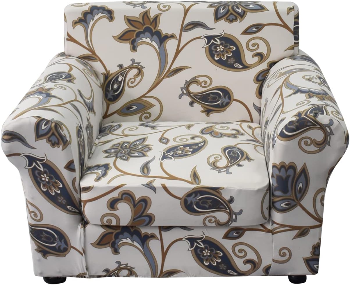 KRFOONN 2 Piece Chair Covers Printed Sofa Covers Couch Covers Washable Armchair Sofa Couch Slipcover Furniture Protector with Elastic Bottom for Living Room (Armchair, 03), Small