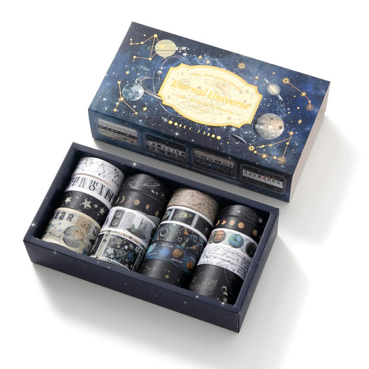 18 Rolls Celestial Washi Tape Set Galaxy washi Tape for Crafts and Journaling DIY washi Tape for journaling Decorative Tape for Scrapbook Scrapbooking Supplies