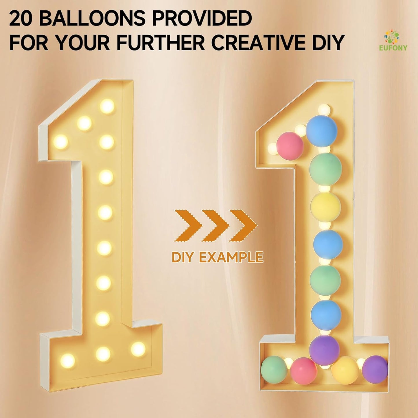 4FT Marquee Numbers, Large Light Up Numbers 3 for 3rd 13th 23th Birthday Party Decorations, Giant Light Up Number Anniversary Decor, 4 Feet Mosaic Number 3 with LED Lights DIY Kit