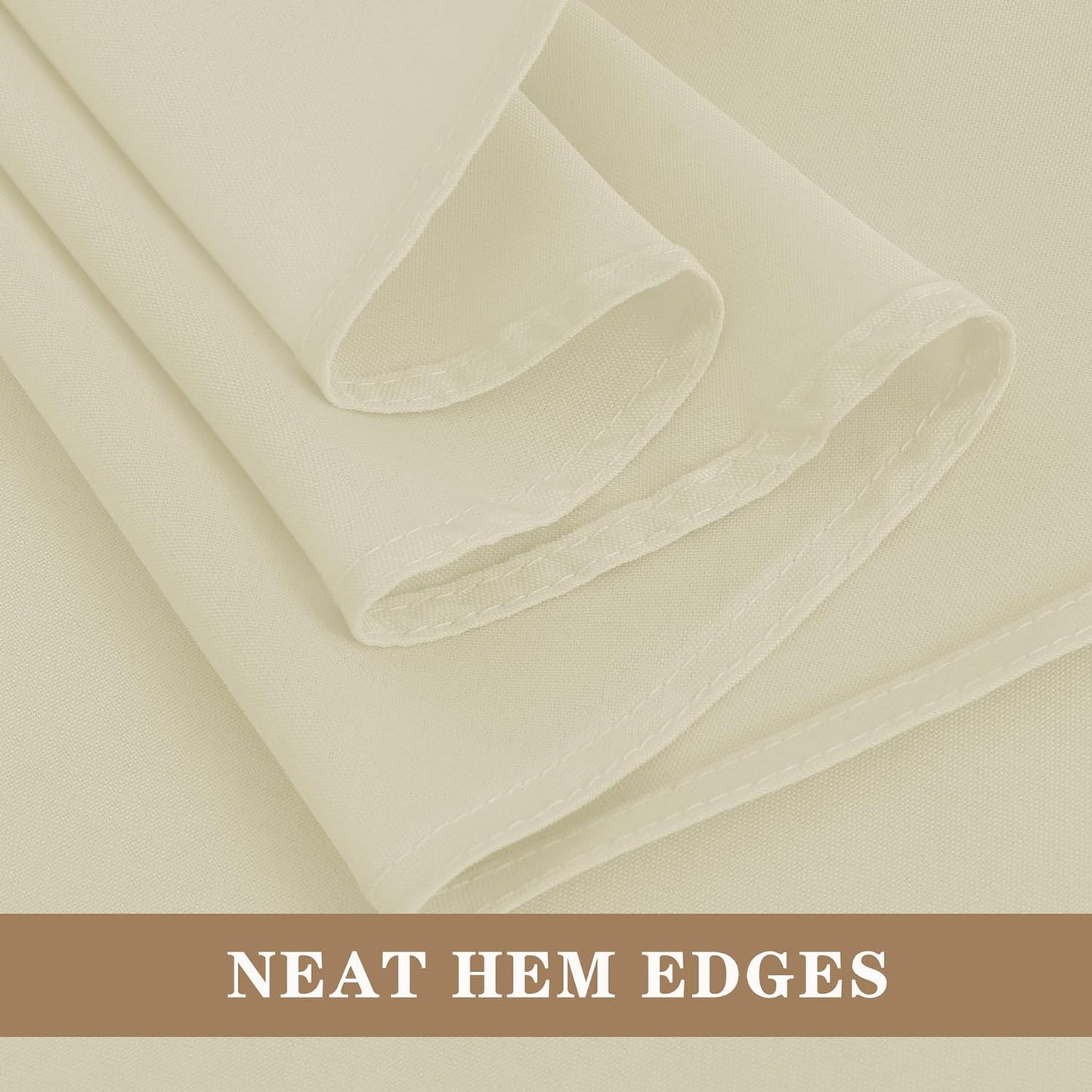 Fitable Ivory Rectangle Table Clothes, 6 Pack - 90 x 156 Inch - Reusable and Washable Tablecloths, Polyester Fabric Table Covers for Wedding, Party, Banquet, Formal Events
