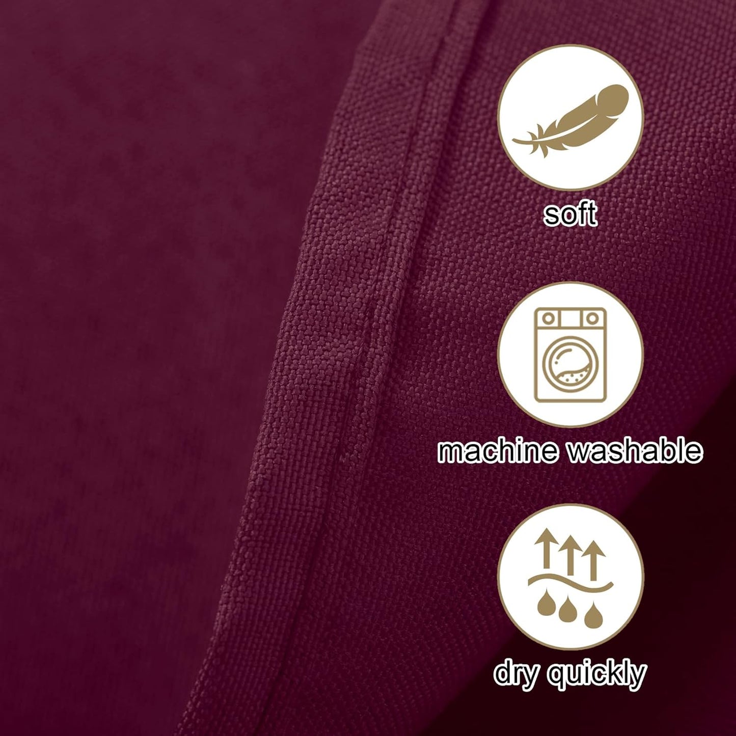 Ascoza 2pack 120 Inch Burgundy Round Tablecloth in Washable Polyester Fabric for Wedding/Banquet/Restaurant/Parties