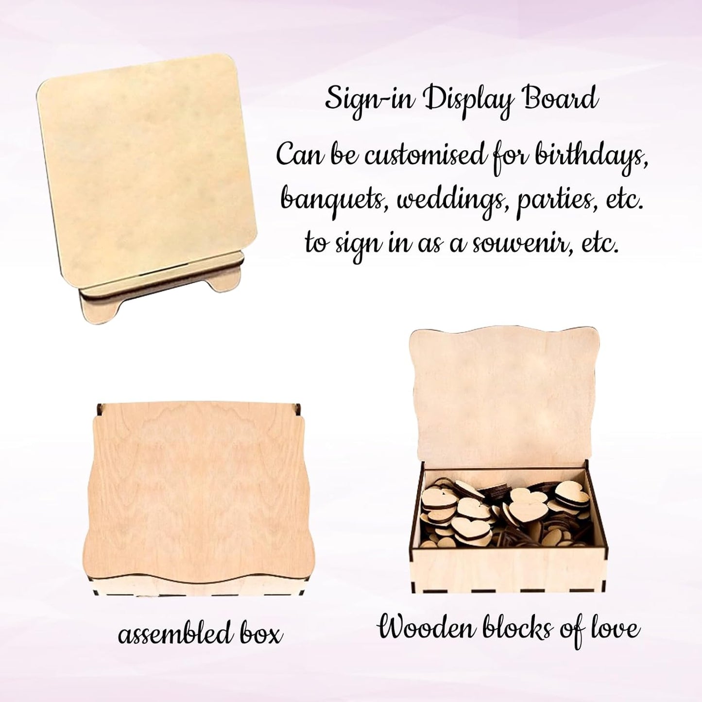 Personalized Wedding Guest Book Alternative Custom Name & Date Guestbook Sign Customized Guest Book Drop Box Decor for Wedding Anniversary Party Birthday(Style 4)