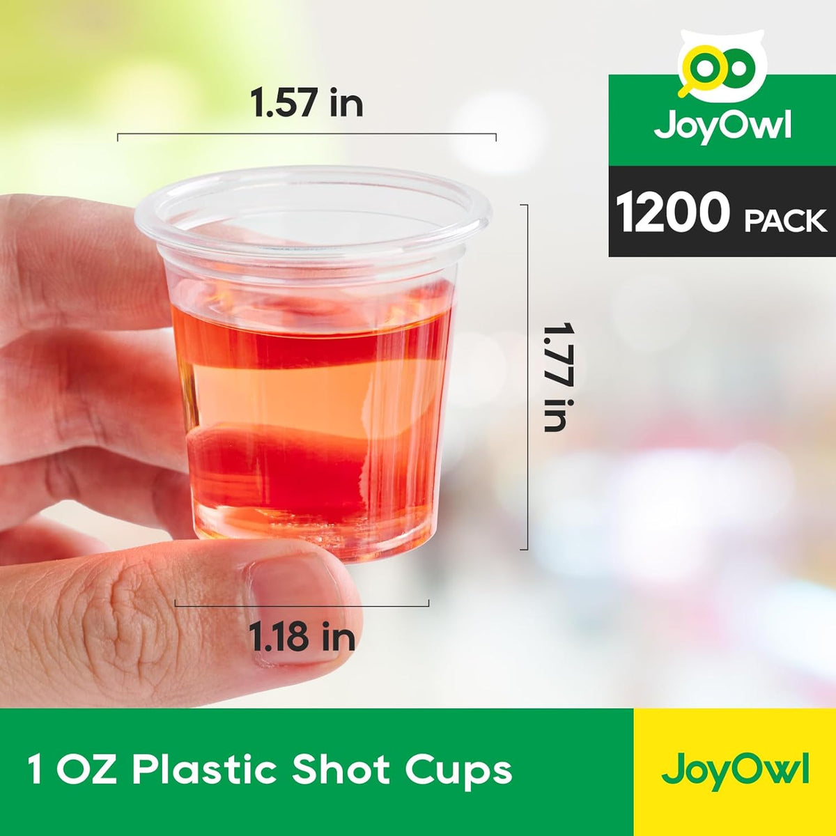 1200 pack 1 OZ Plastic Shot Glasses, Mini Disposable Shot Cups for Party, Events, Whiskey and Wine Tasting
