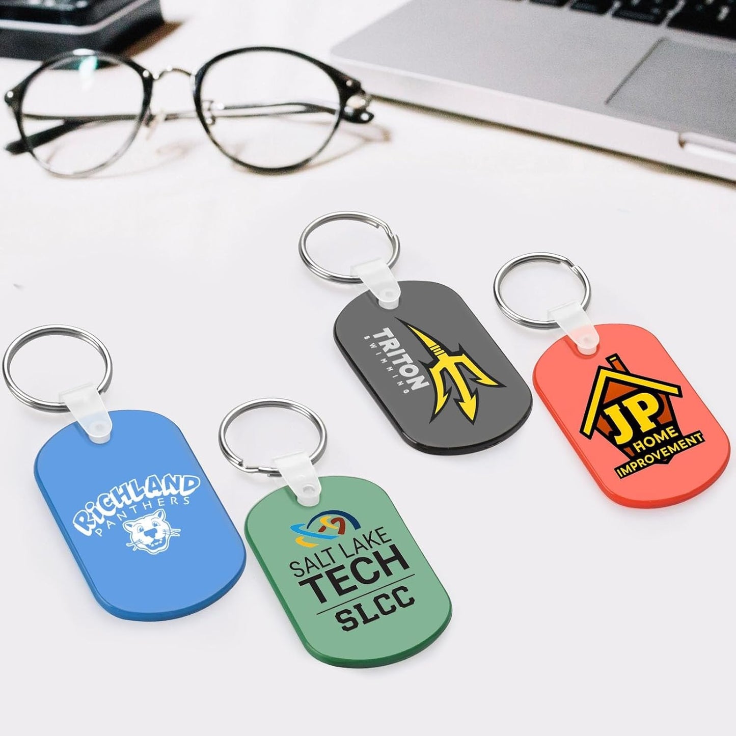 Custom Oval Soft Keychains 150 Pack, Personalized Logo, Text Bulk - Perfect for Tradeshows, Party Favors, Campaign Gifts - Customizable Key Tags