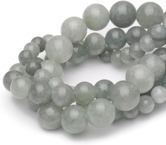 8mm Natural Stone Beads for Jewelry Making,Burmese Jade Polished Smooth Round Gemstone Beads for Bracelet Necklace 15 Inch