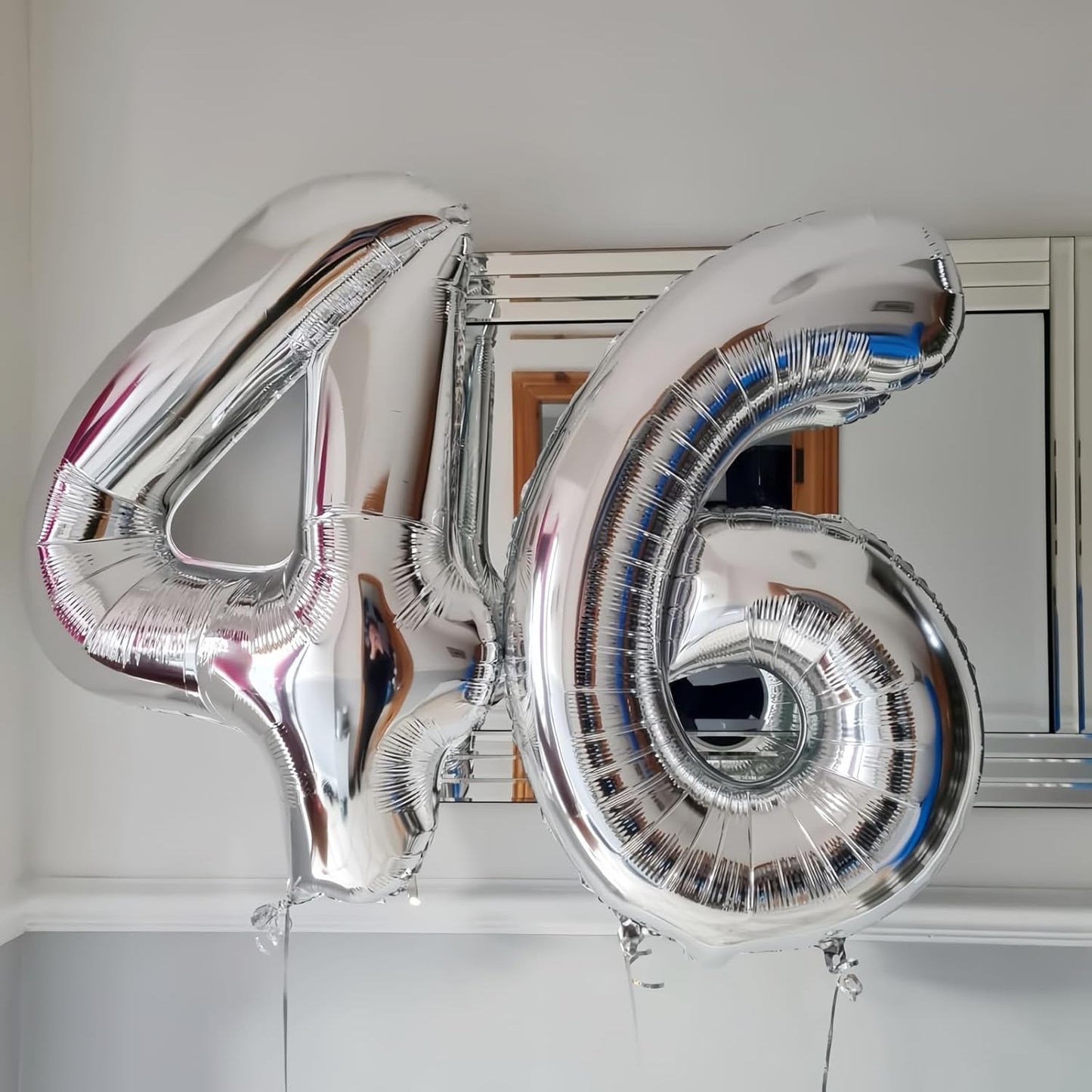 Silver 9 Balloon,40 Inch Number 9 Balloon,9 Birthday Balloon Decorations,Helium Silver 9 Balloon Number for Birthday Party Decorations