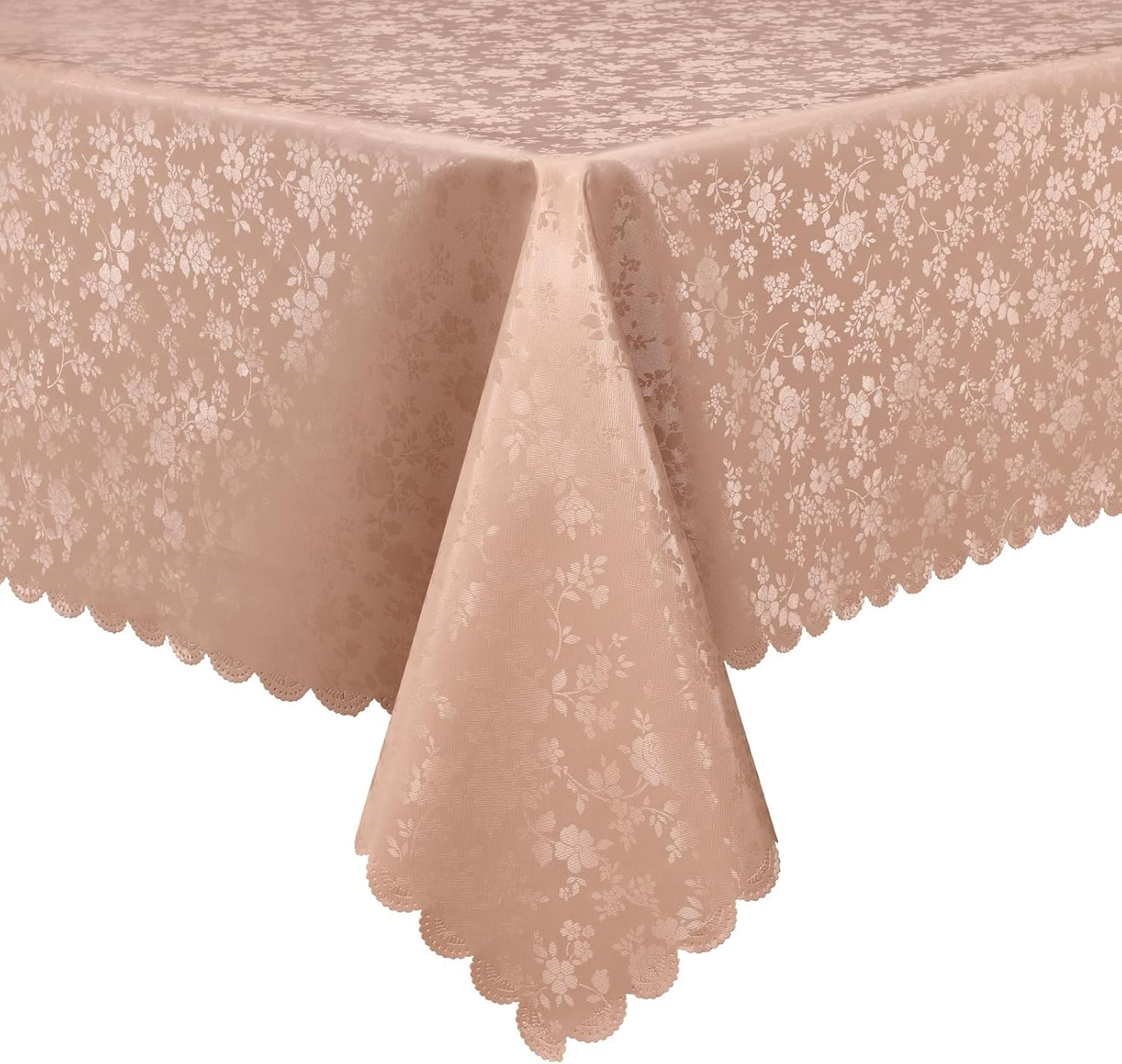 Smiry Rectangle Table Cloth, Waterproof Heavy Duty Vinyl Tablecloths, Wipeable Washable Table Cover for Kitchen and Dining Room (Tan, 52" X 70")