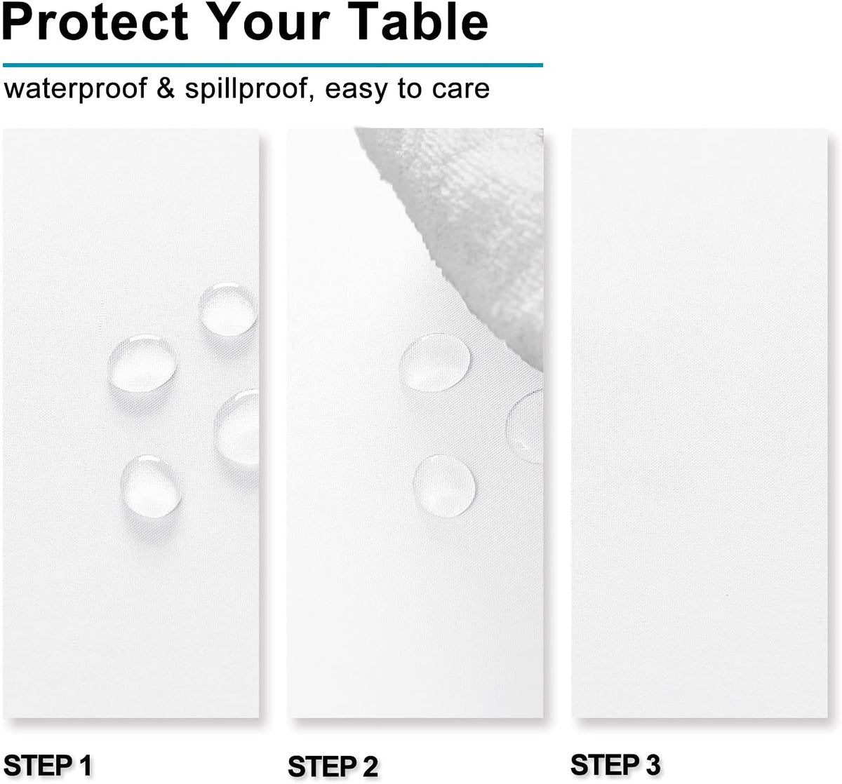 Hiasan 2 Pieces White Square Tablecloth - Waterproof and Spillproof Restaurant Washable Polyester Table Cloth for Dining Room, 60 x 60 Inch